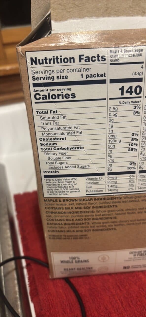 Quaker Select starts weight control instant oatmeal packshot