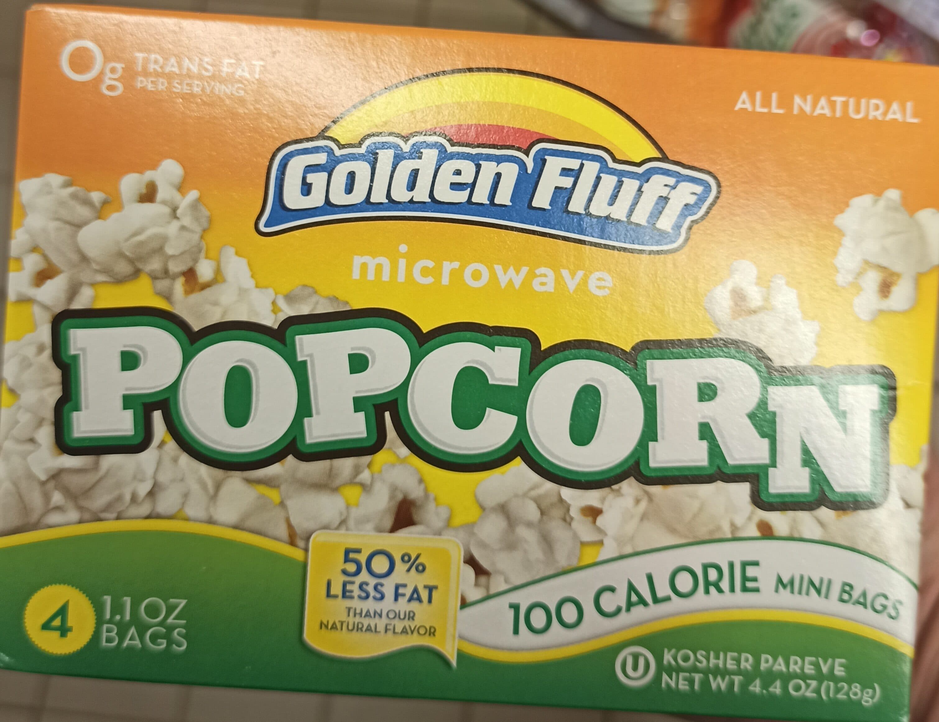 Golden seafood Golden Fluff 100 Cal Microwave Popcorn packshot