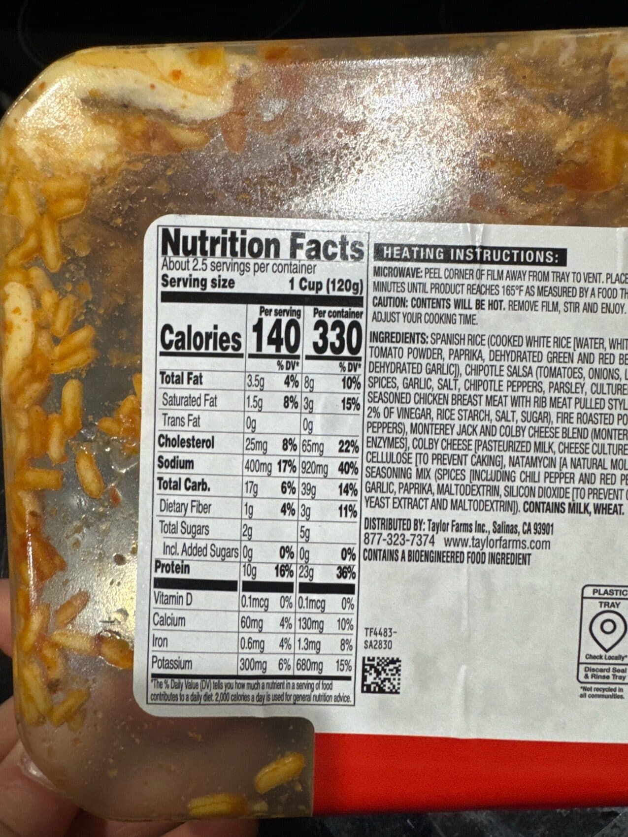 Taylor Farms Southwest Style Bowl with Chicken packshot