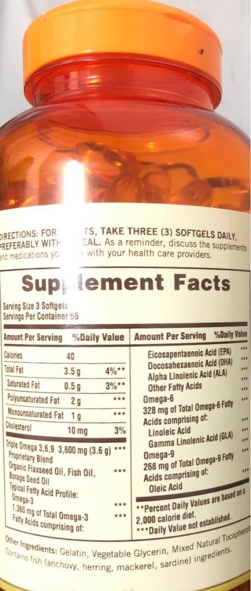 Rexall Sundown Sundown Naturals Omega 3-6-9 Softgels - 200 CT packshot