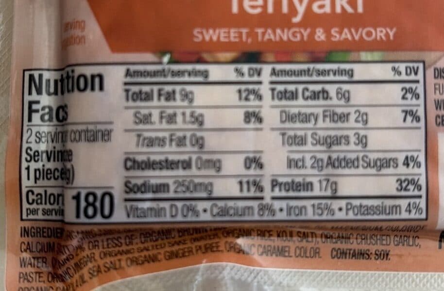 Wildwood Organic Baked Tofu Teriyaki packshot