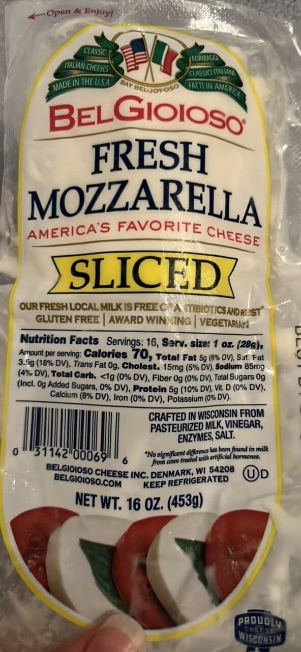 BelGioioso Fresh Mozzarella Sliced packshot