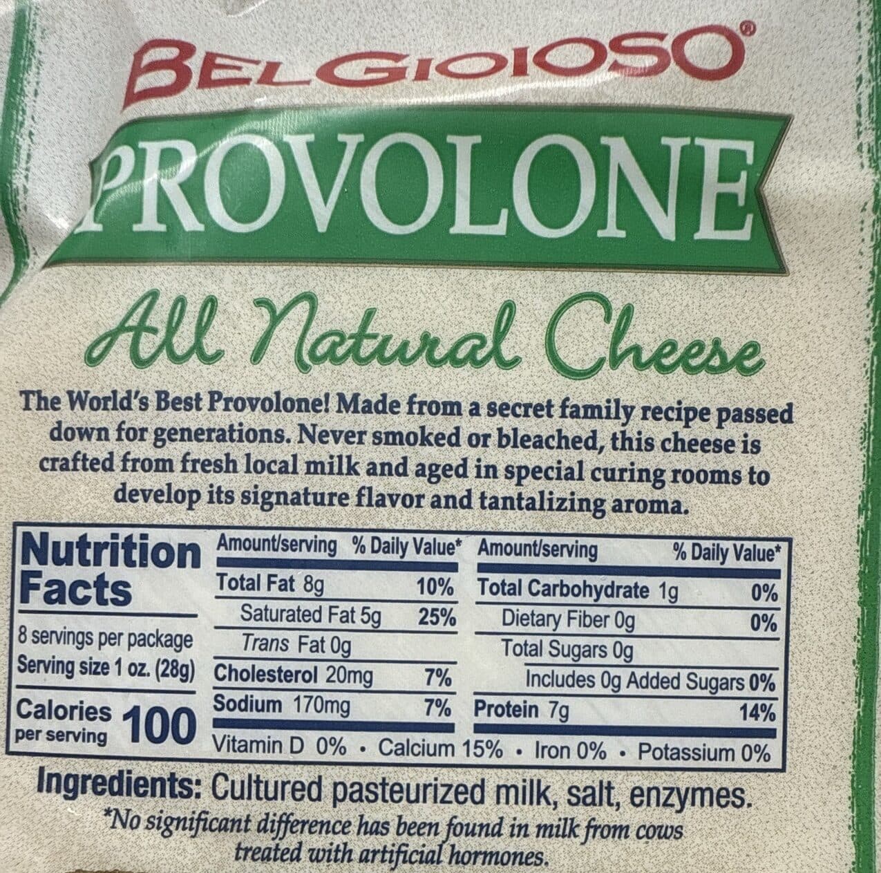 Bel Gioioso Sliced Mild Provolone Cheese packshot