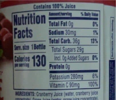 Ocean Spray Cranberry juice packshot