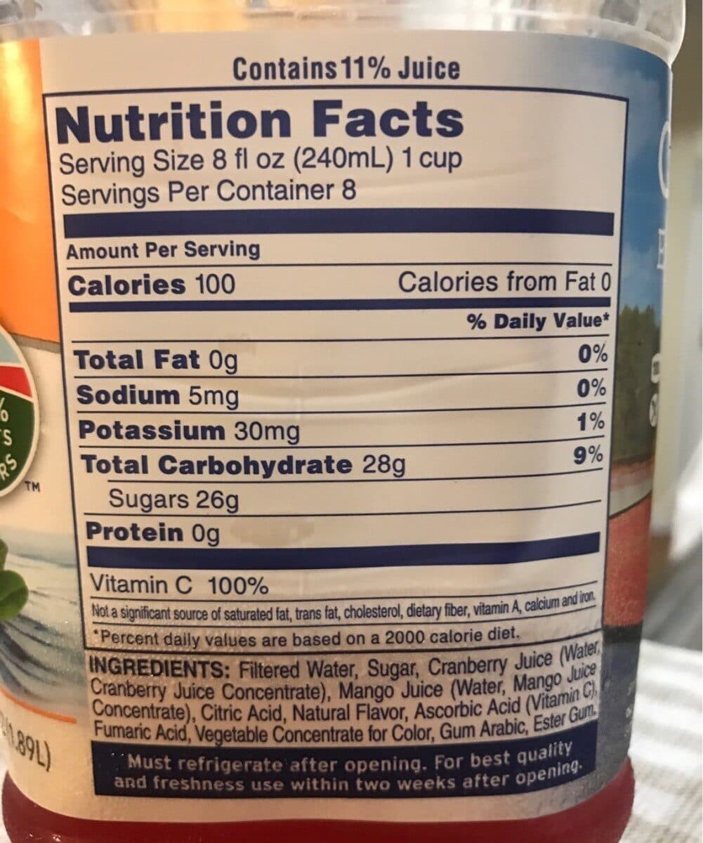 Ocean Spray Cranberry mango juice packshot