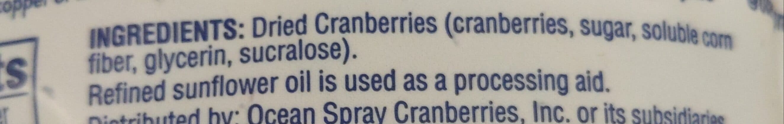 Ocean Spray CRASINS DRIED CRANBERRIES packshot