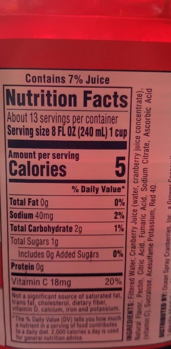 Ocean Spray Ocean Spray Diet Juice packshot