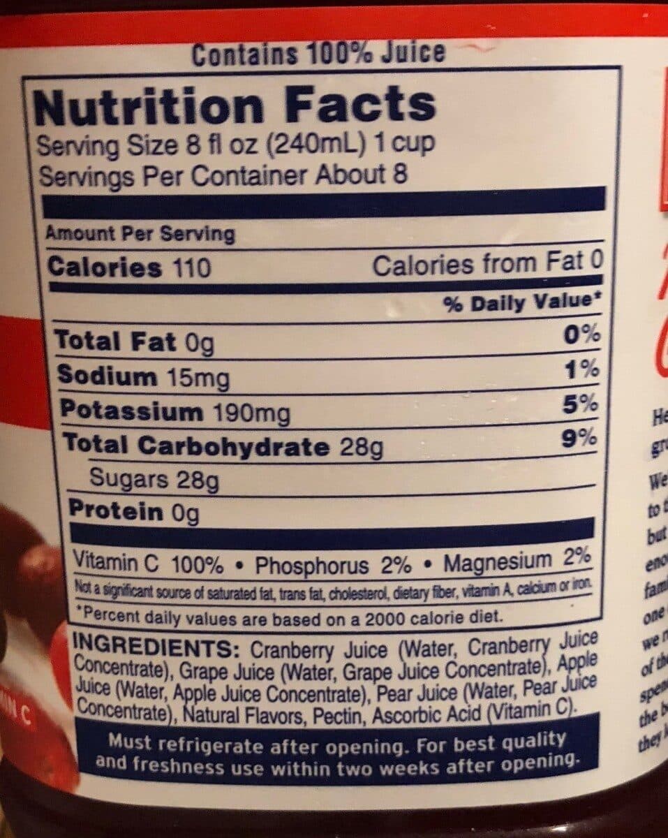 Ocean Spray Cranberry juice packshot