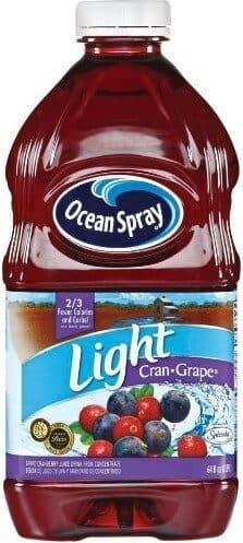 Ocean Spray Cranberries Inc. Light Cranberry & Concord Grape Juice packshot