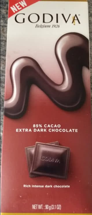 Godiva 85% cacao extra dark chocolate packshot