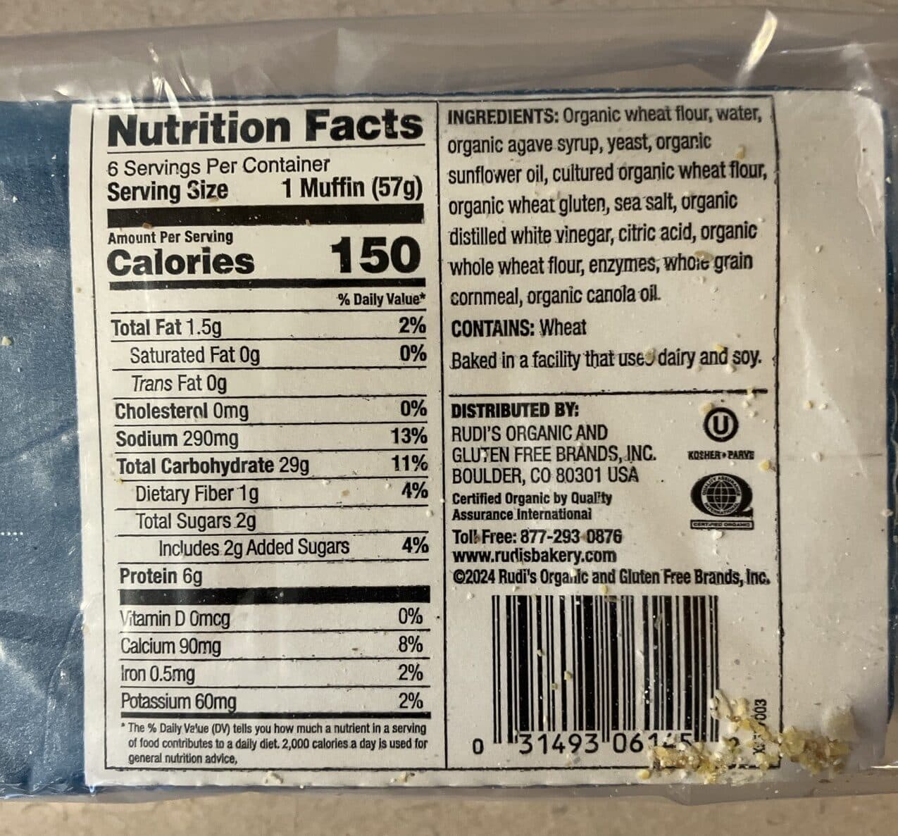 Rudi's Organic Bakery Organic White English Muffins packshot