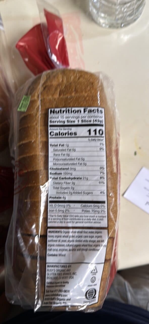 Rudi's Honey Sweet Whole Wheat Bread packshot