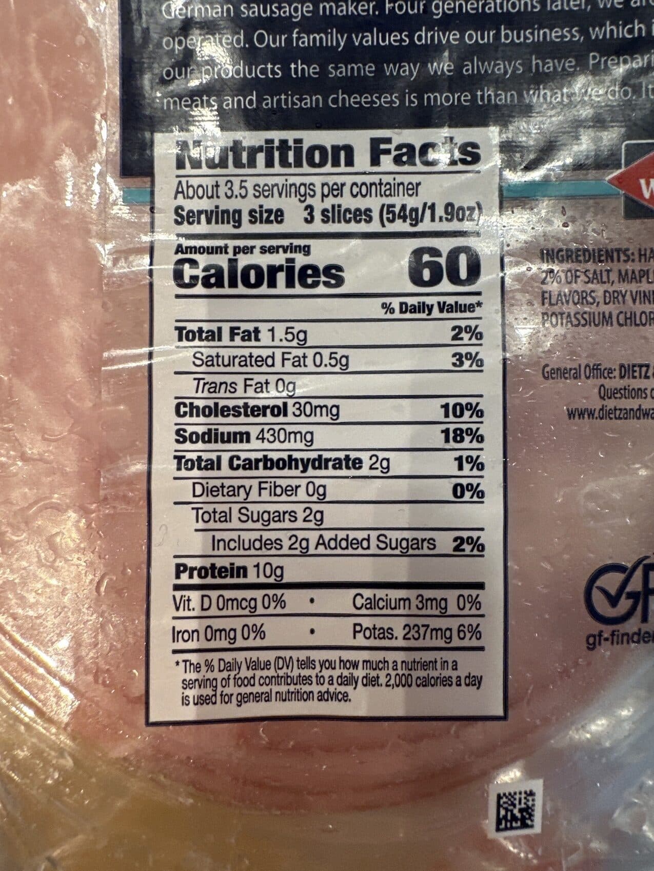 Dietz & Watson Smoked Maple Ham packshot