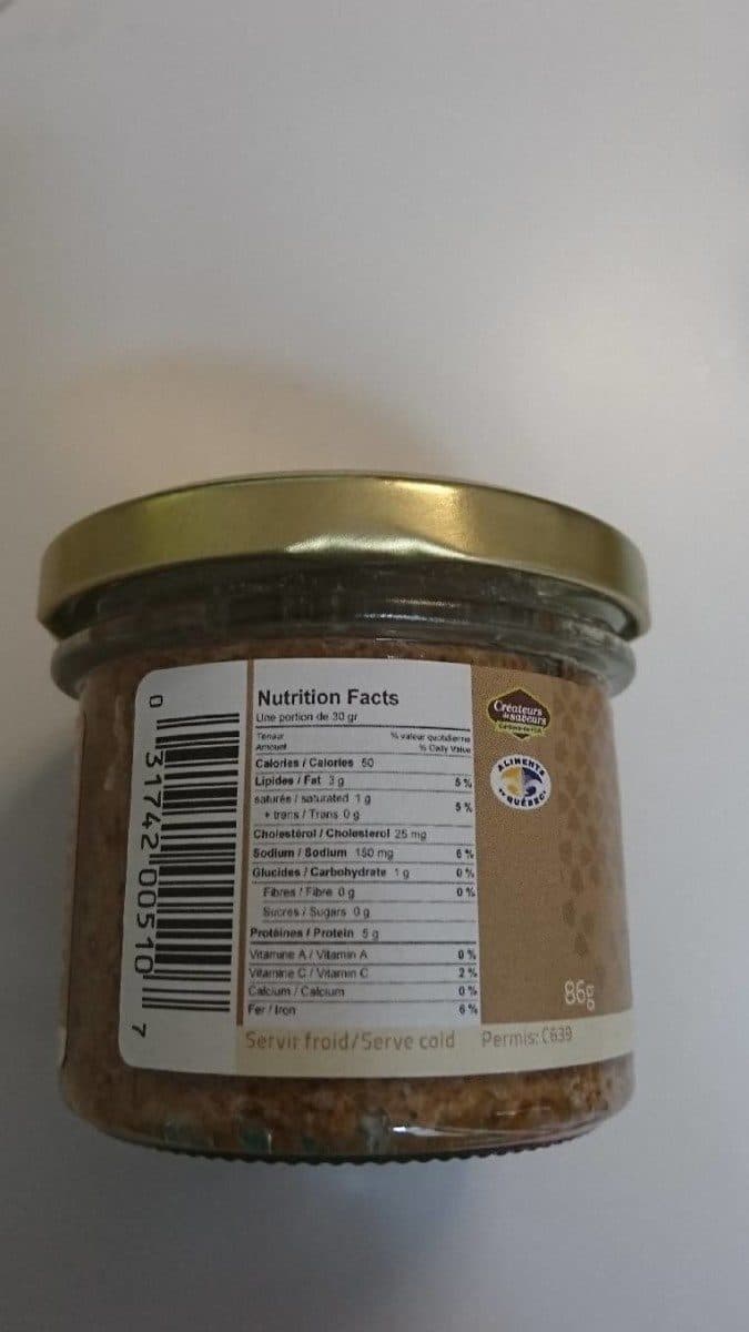 Open Food Facts Terrine de cerf rouge (Canada) packshot