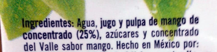 del Valle Néctar de mango packshot