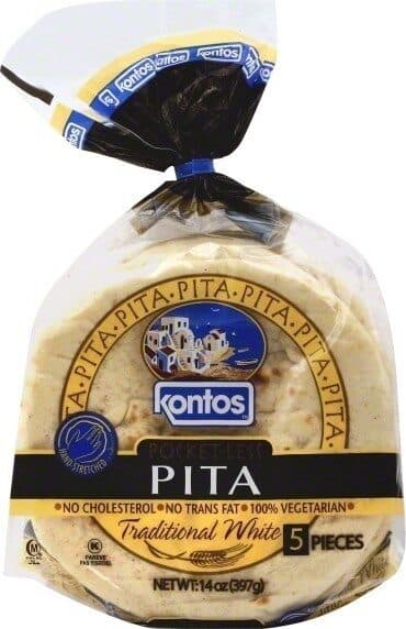 Kontos Pocket-Less Pita Traditional White packshot