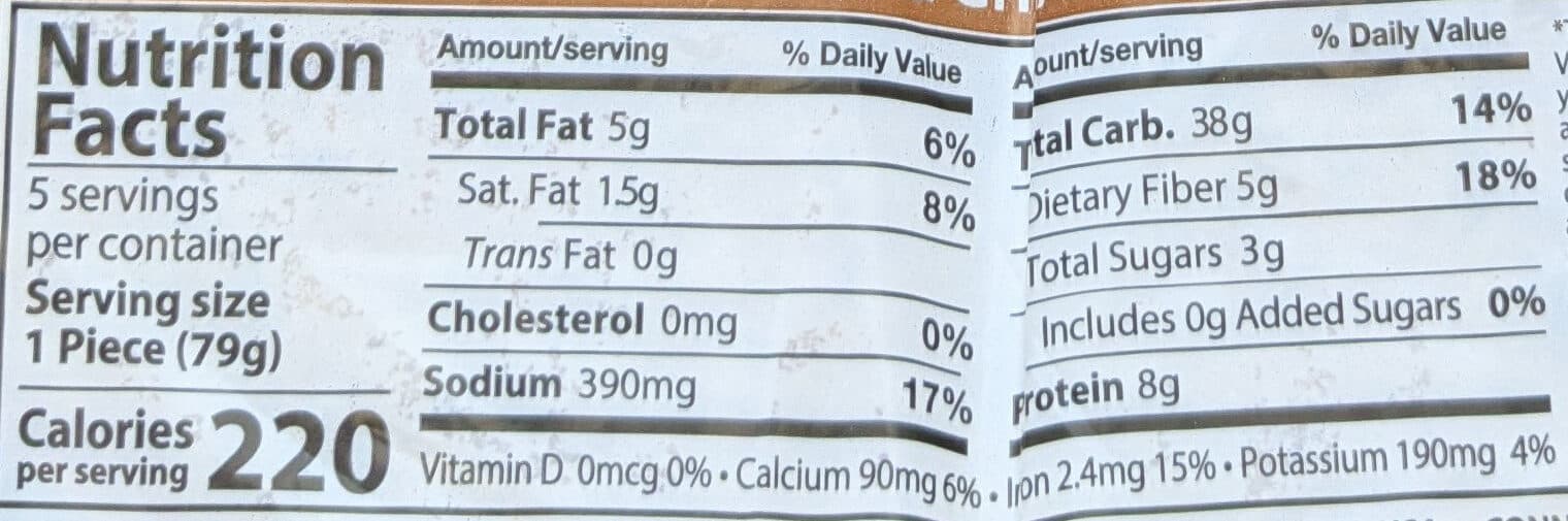 Kontos Foods Inc. Pocket-less pita whole wheat packshot