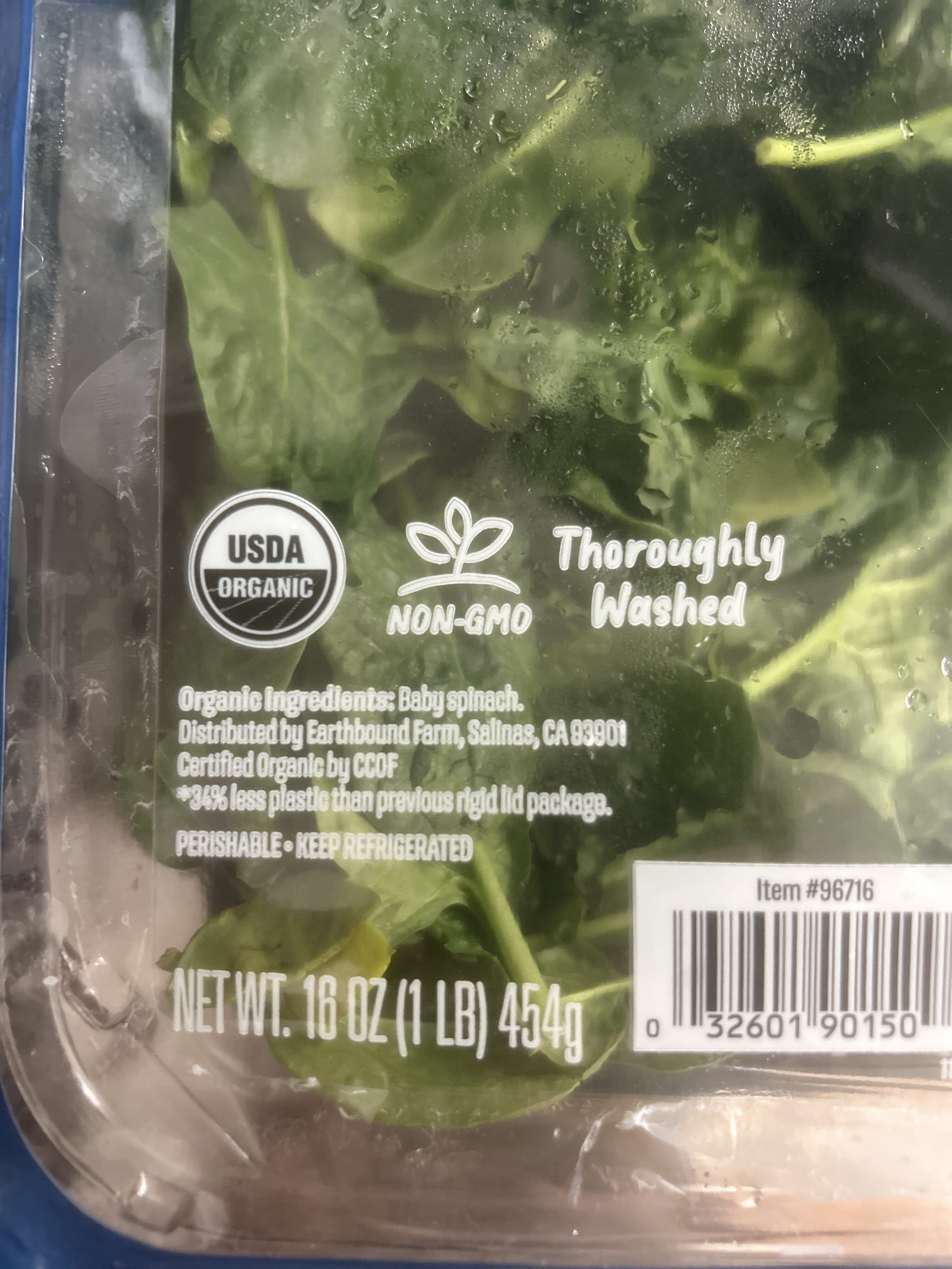 Earthbound Farm Baby Spinach packshot