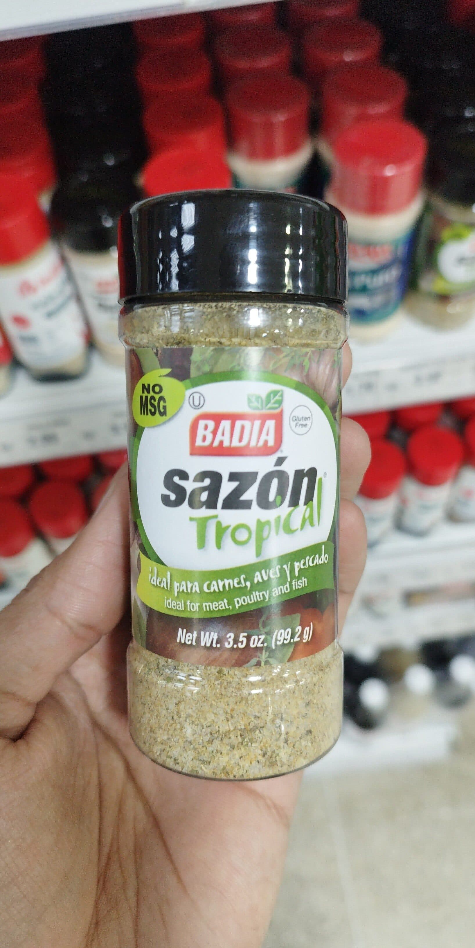 Badia Badia, sazon tropical, meat, poultry and fish seasoning packshot