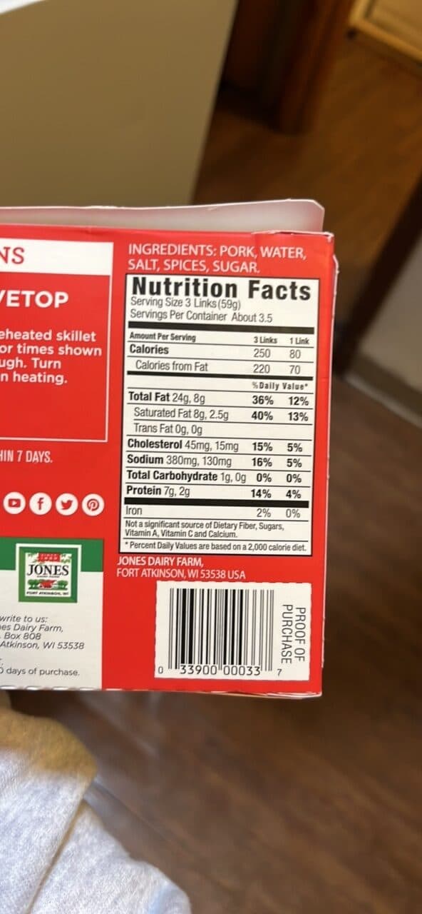 Jones Dairy Farm All Natural Pork Sausage packshot