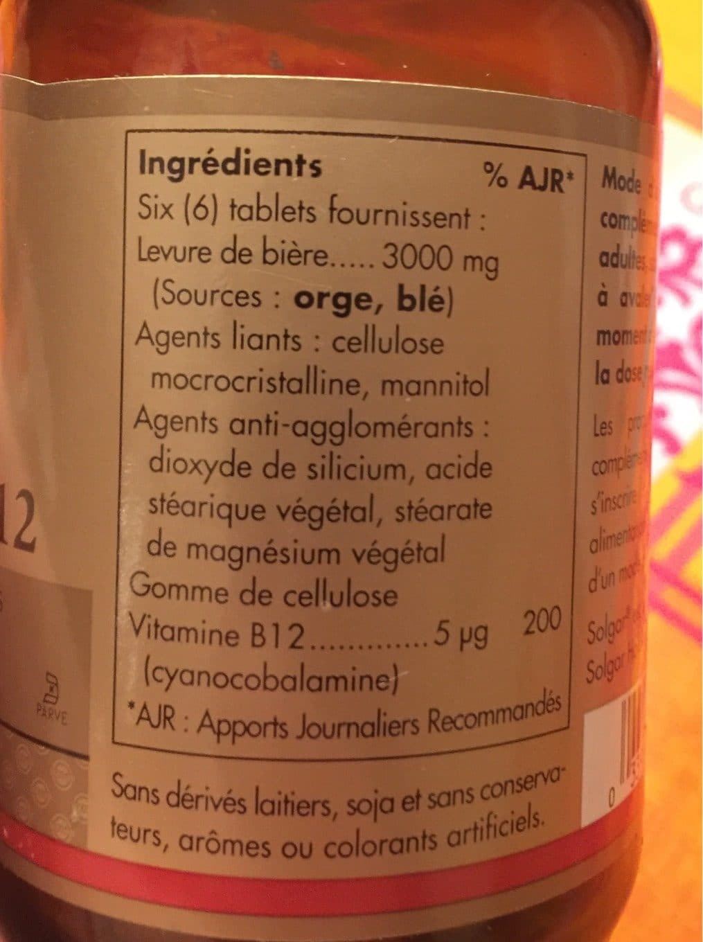 Solgar Levure de bière avec vitamine B12 packshot
