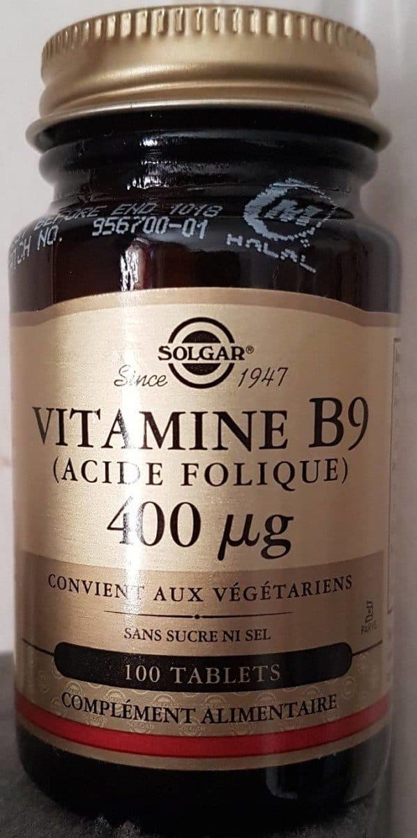 Solgar Vitamine B9 (acide Folique) 400µG - 100 Tablettes - Solgar packshot