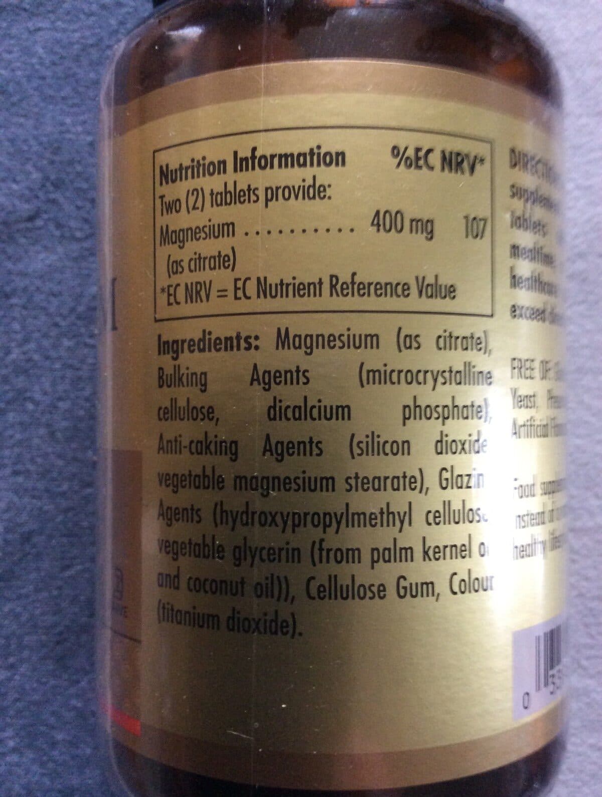 Solgar Magnesium Citrate packshot