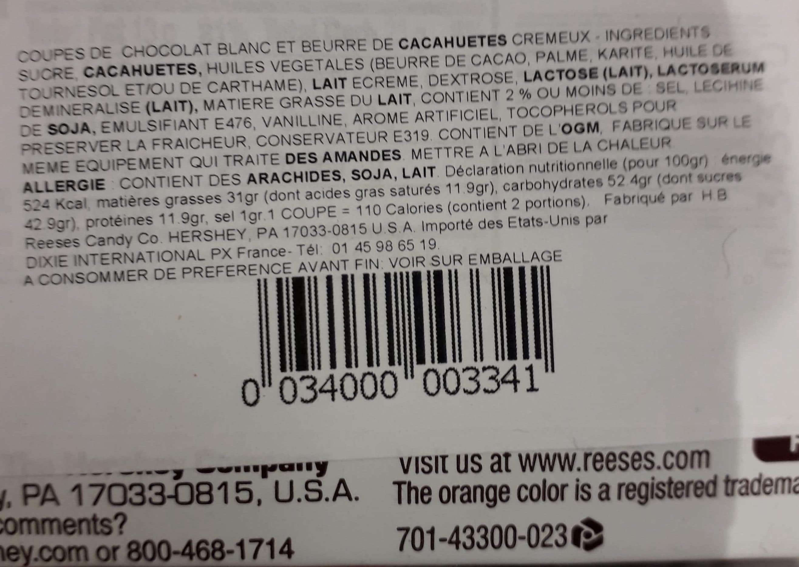 Hershey's White Reese's Peanut Butter Cups packshot