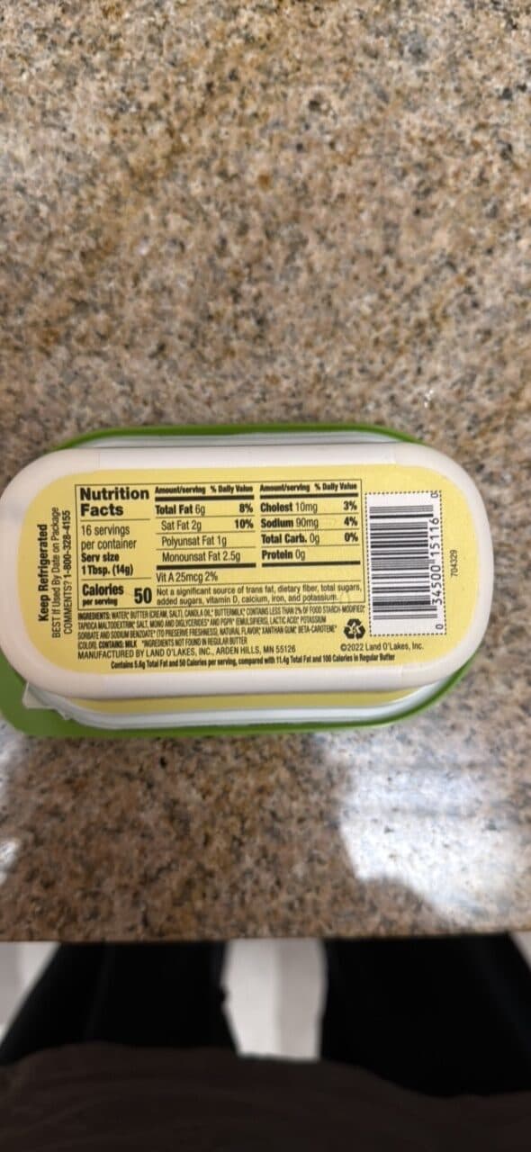 LAND O LAKES LIGHT BUTTER WITH CANOLA OIL packshot