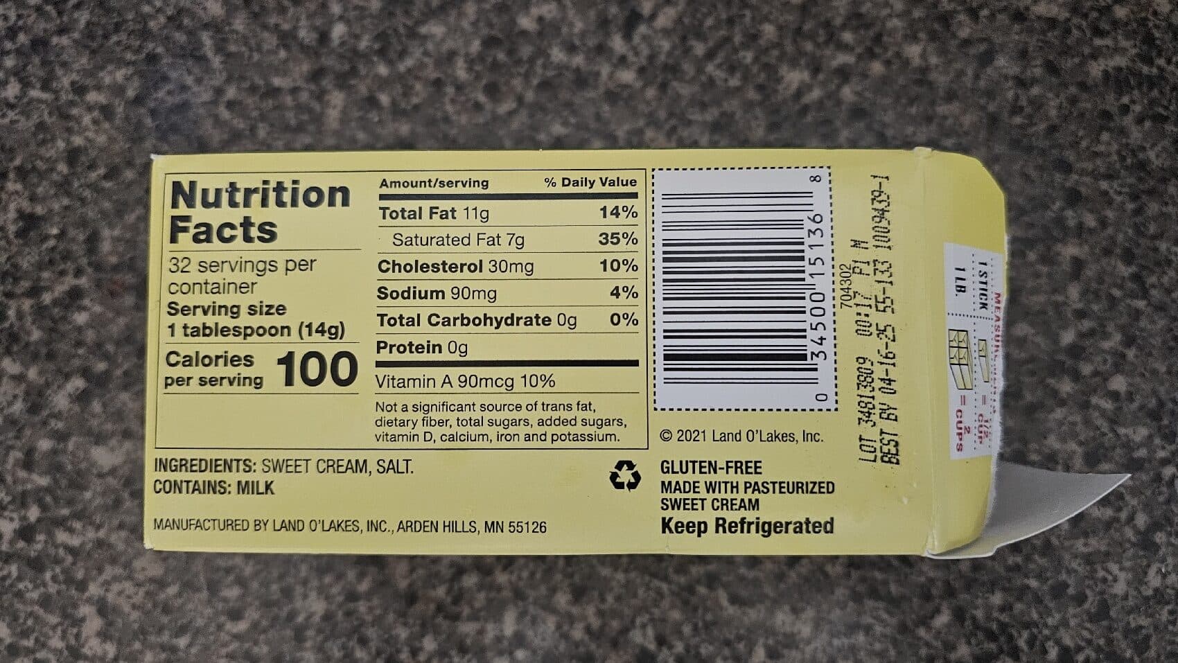 LAND O LAKES BUTTER SALETED packshot