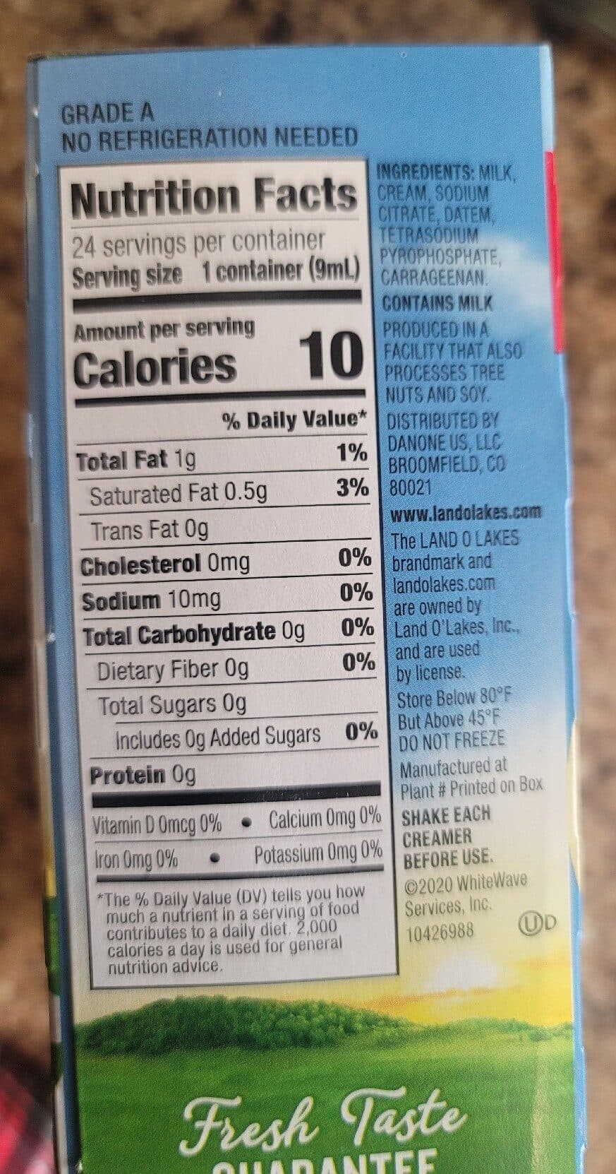 Land O'Lakes Inc. Land o lakes half half uhtprocessed creamer packshot