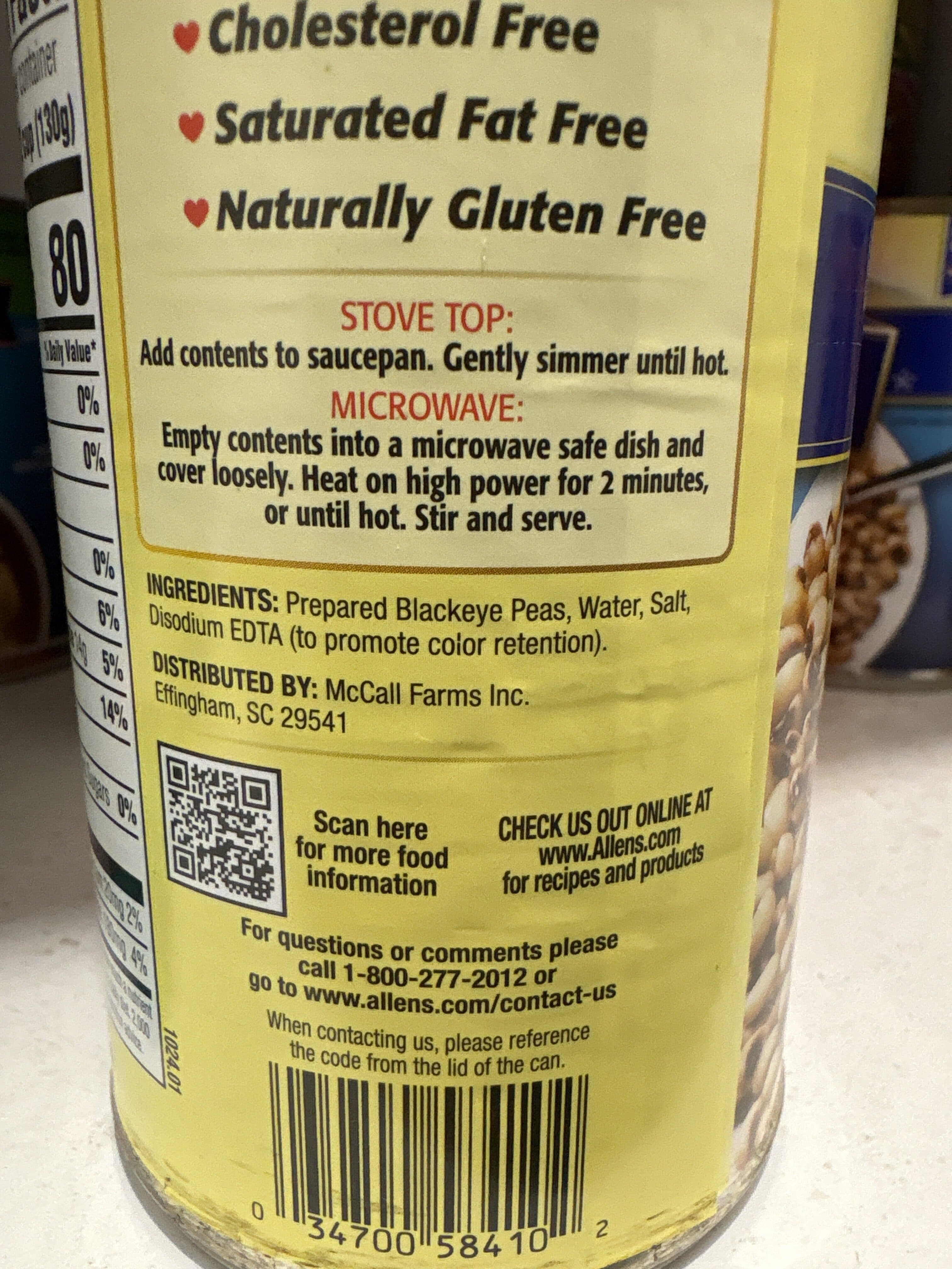 Allens Packed From Fresh Shelled Purple Hull Peas packshot