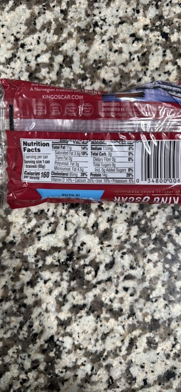 King Oscar Wild Caught Sardines in Water packshot
