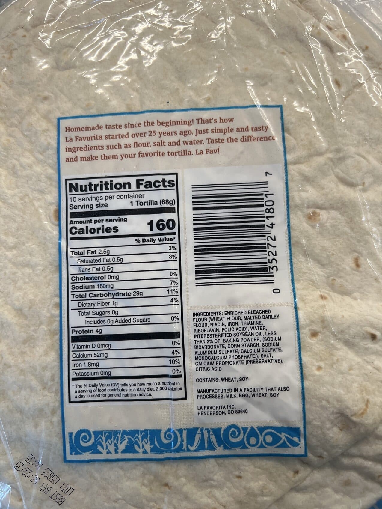 Homemade Taste Tortillas packshot