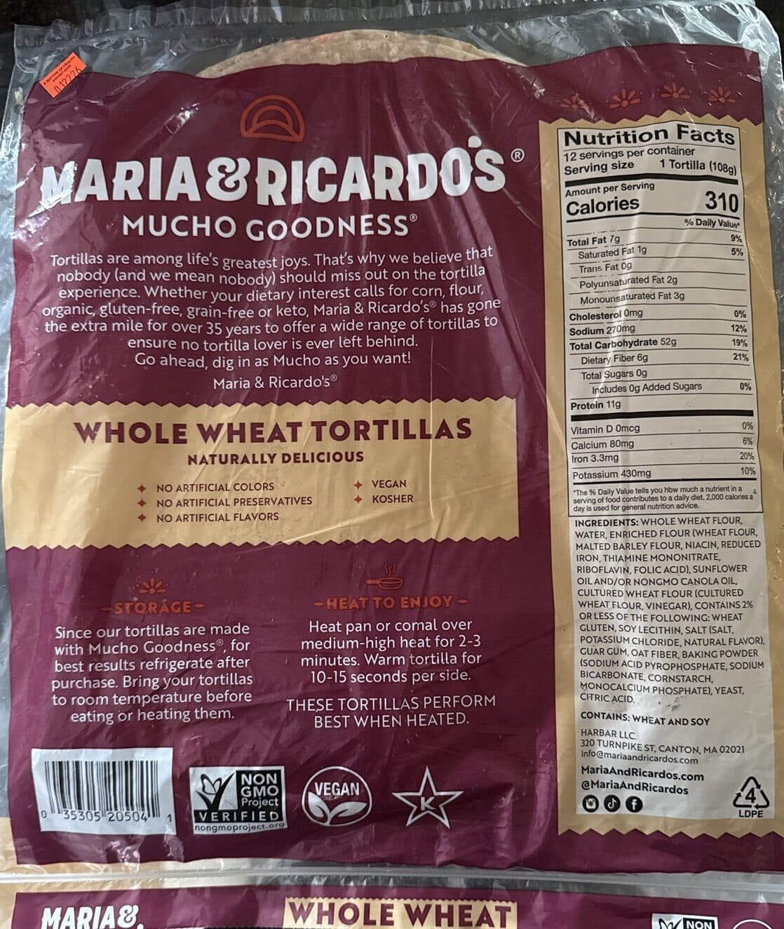 Harbar Llc 12" Whole Wheat Flour Tortilla packshot
