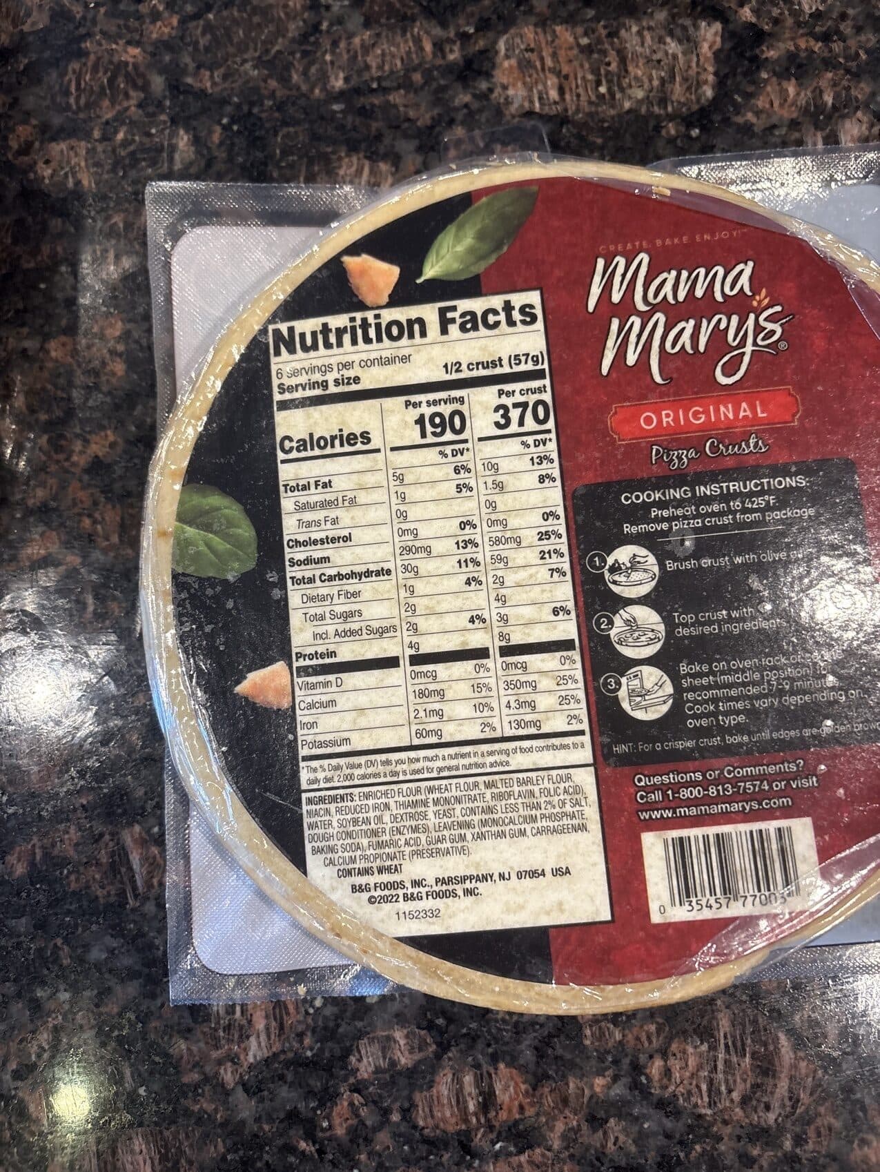Mama Marys Pizza Crusts packshot