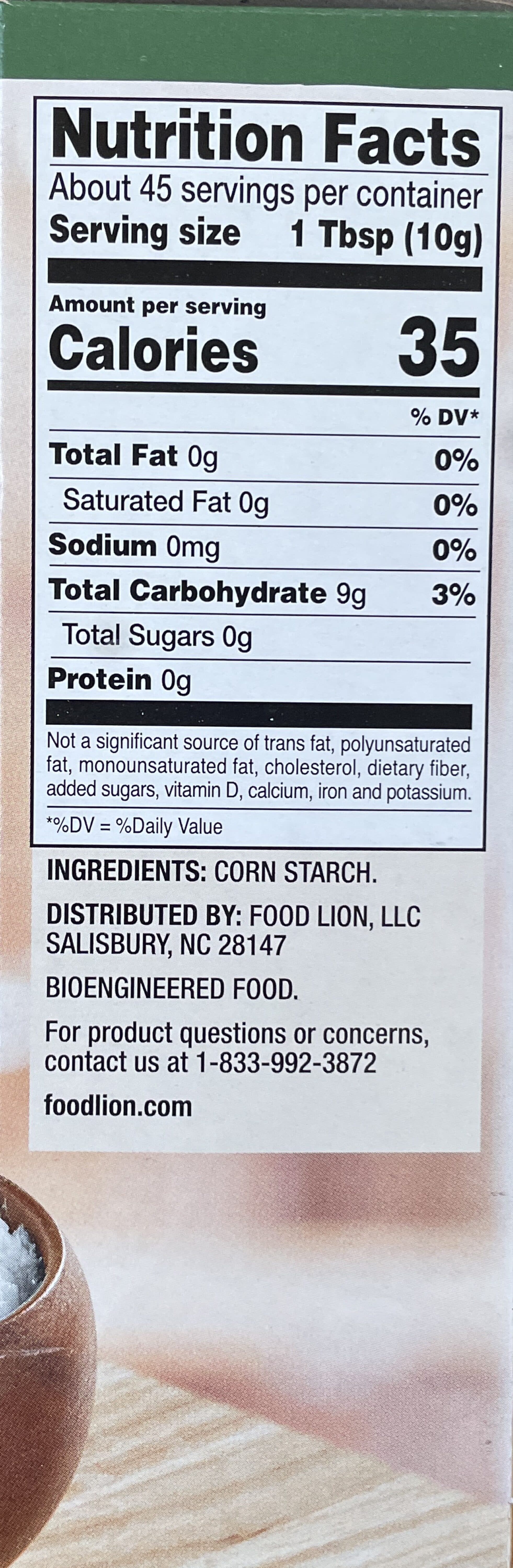 Food Lion Corn Starch packshot