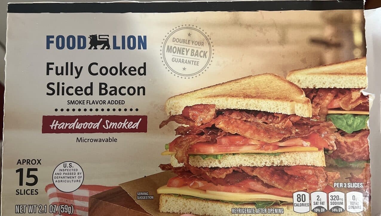 Food Lion Fully Cooked Bacon packshot