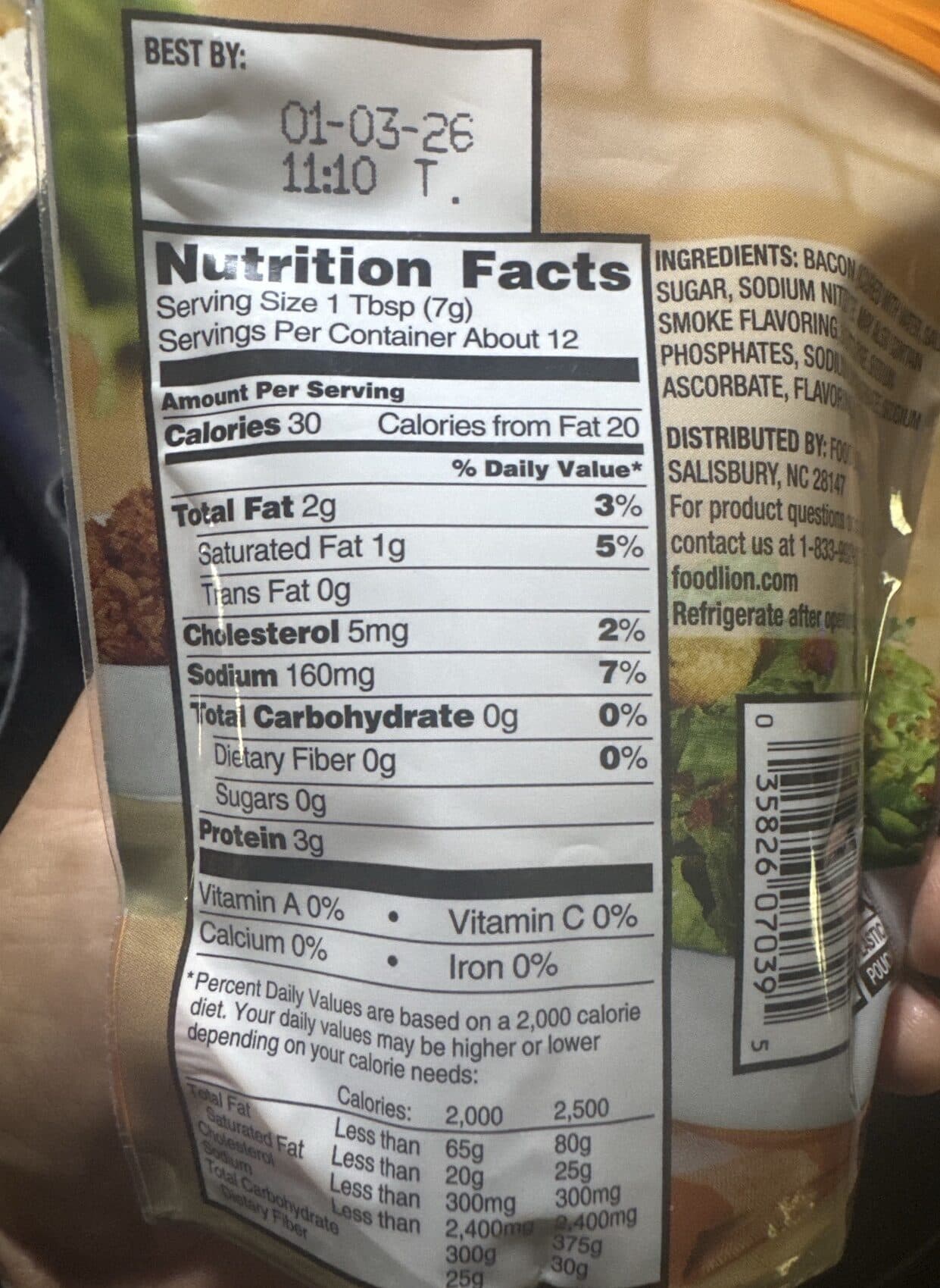 Food Lion Real Bacon Bits packshot