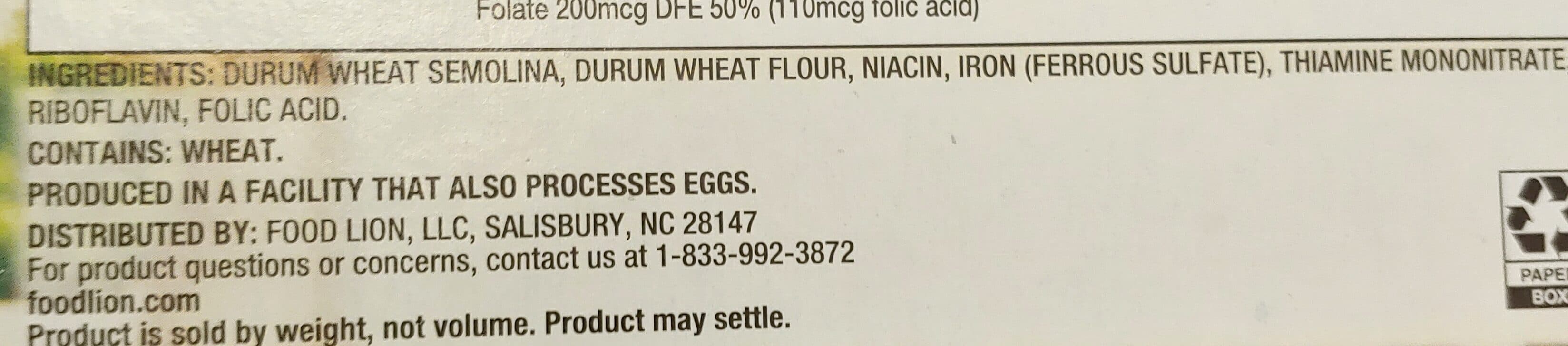 Food Lion Thin Spaghetti packshot