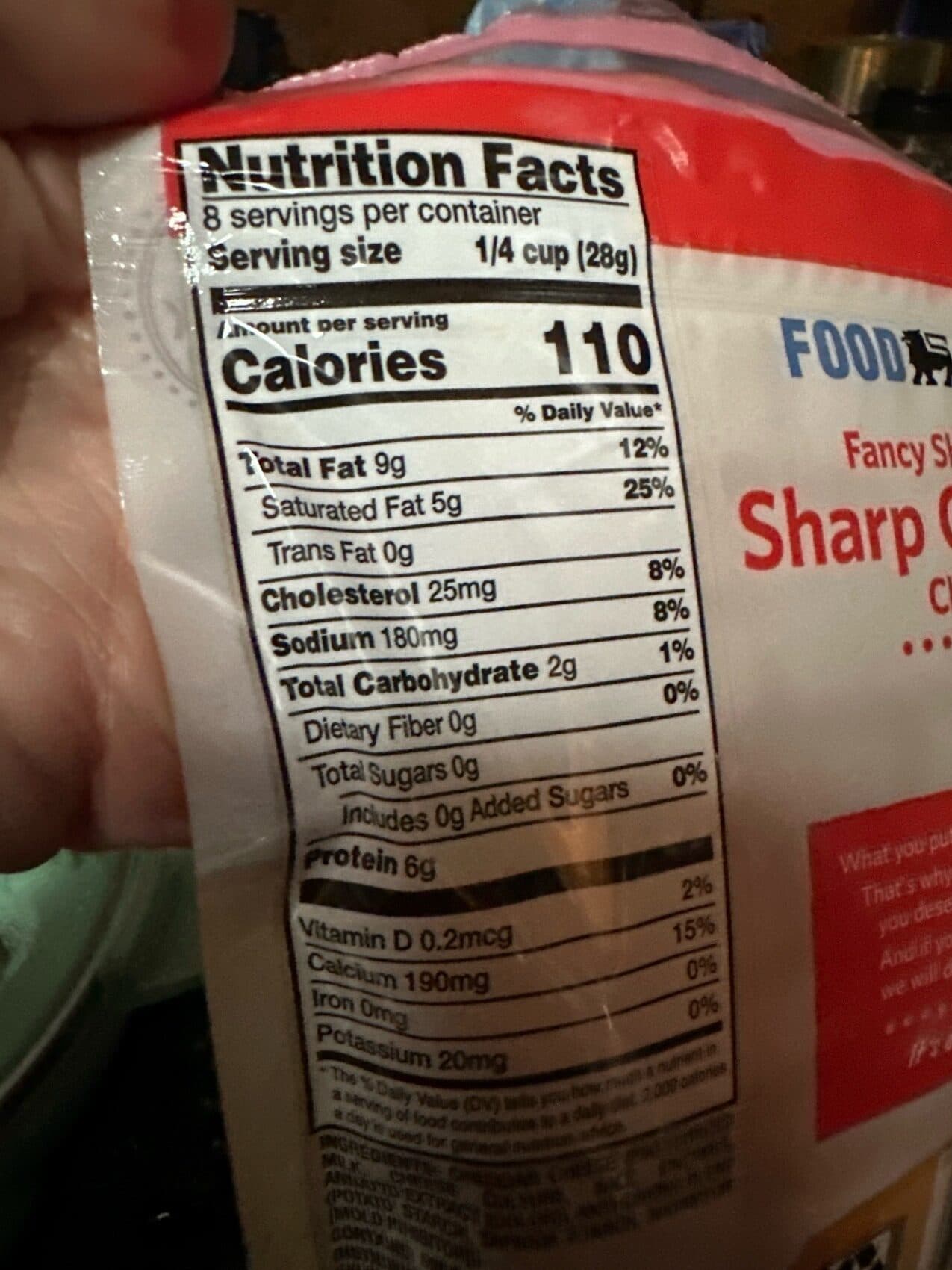 FOOD LION Fancy Shredded Sharp Cheddar Cheese packshot