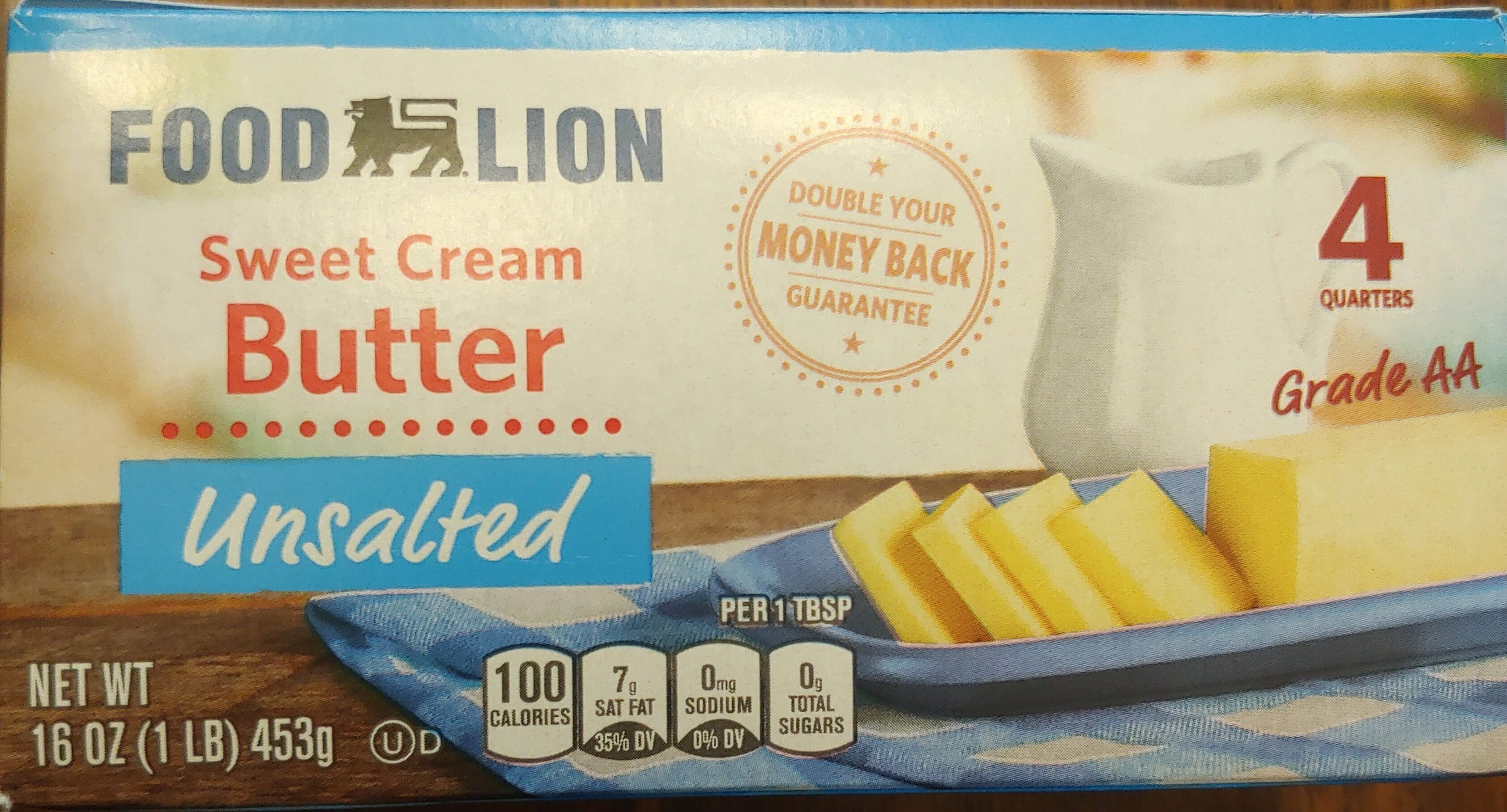 Food Lion Unsalted Sweet Cream Butter packshot
