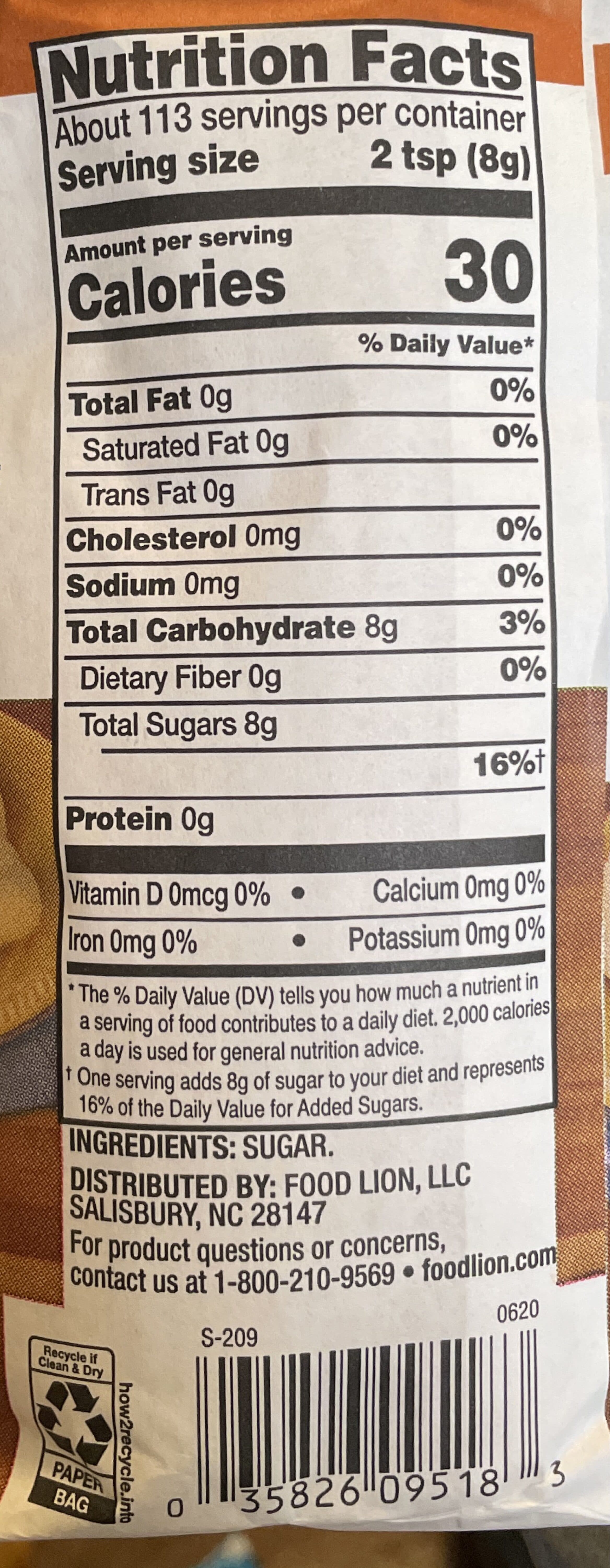 Food Lion Granulated Sugar packshot