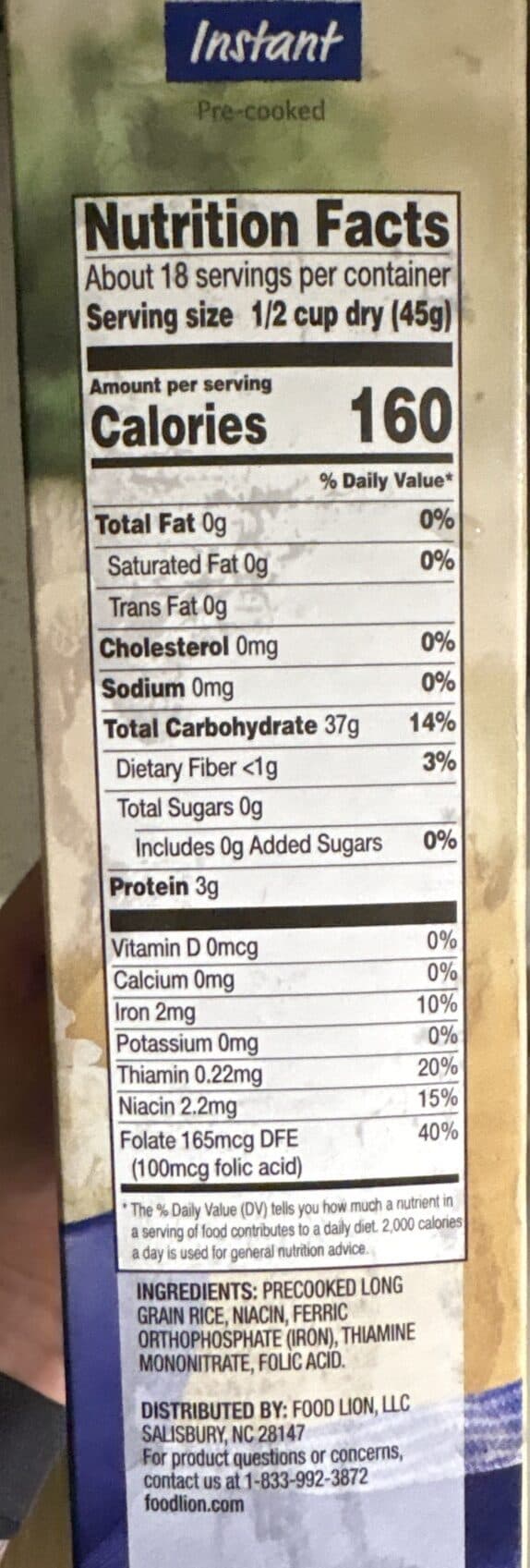 Food Lion Enriched Long Grain White Rice packshot
