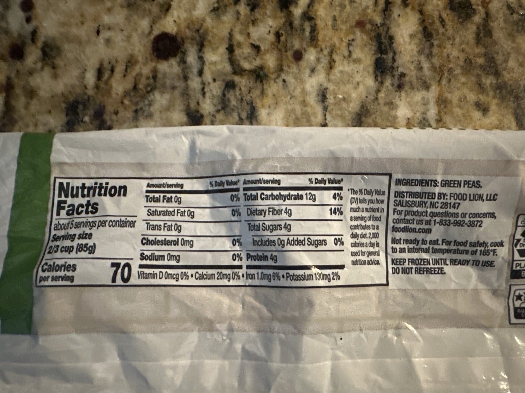 Food Lion Green Peas packshot