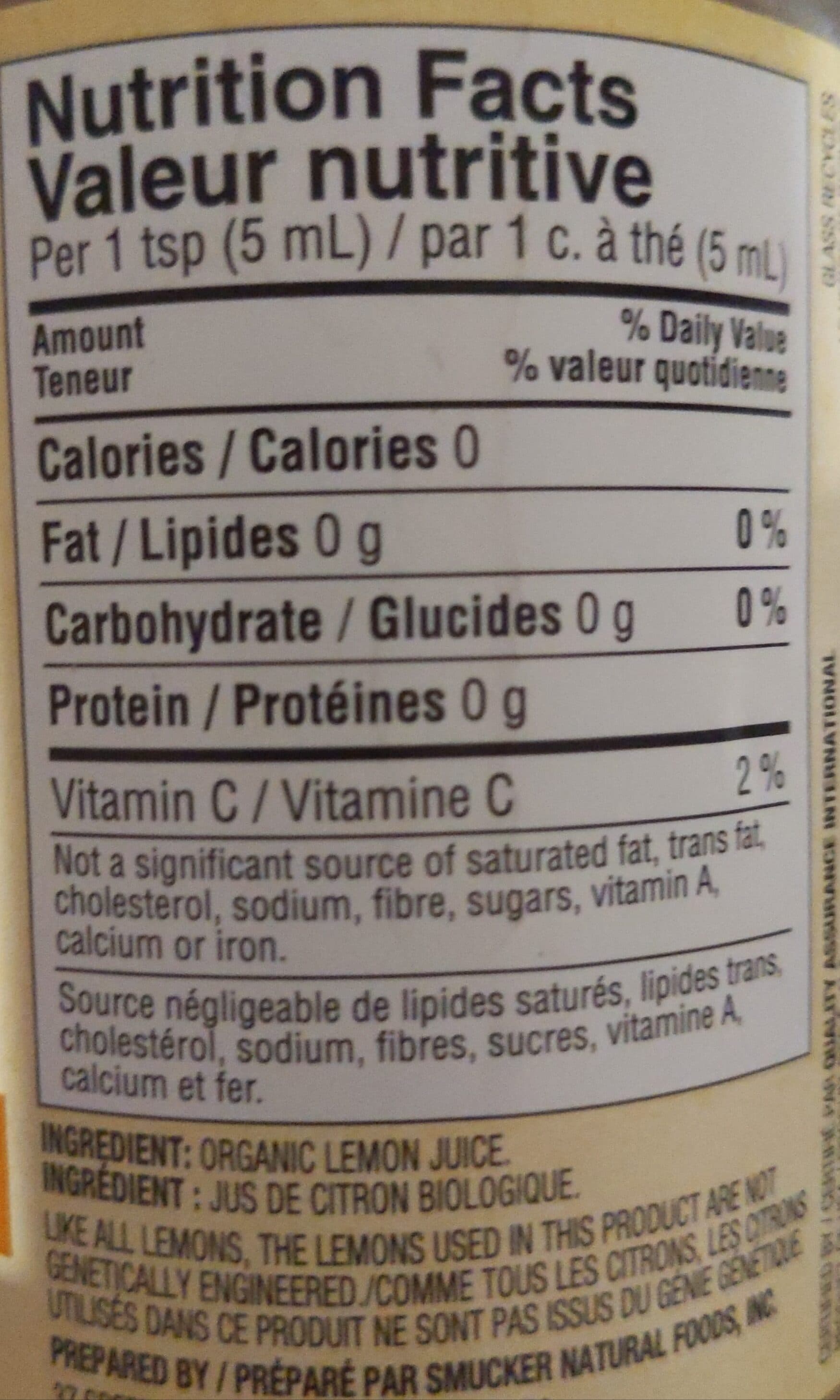 Santa Cruz Organic Pure Lemon Juice packshot