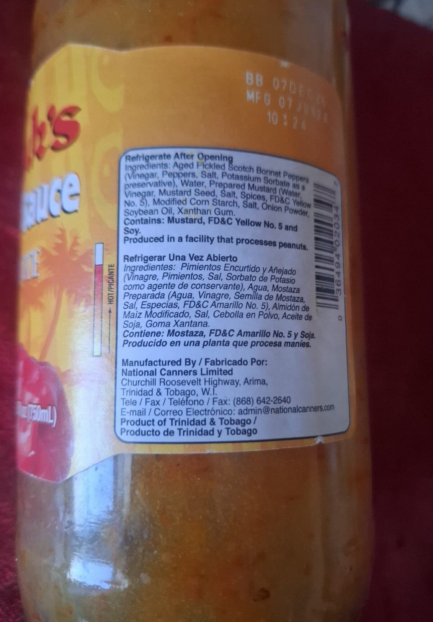 Jmd Inc. Matouk's, Hot Pepper Sauce, Salsa Picante packshot