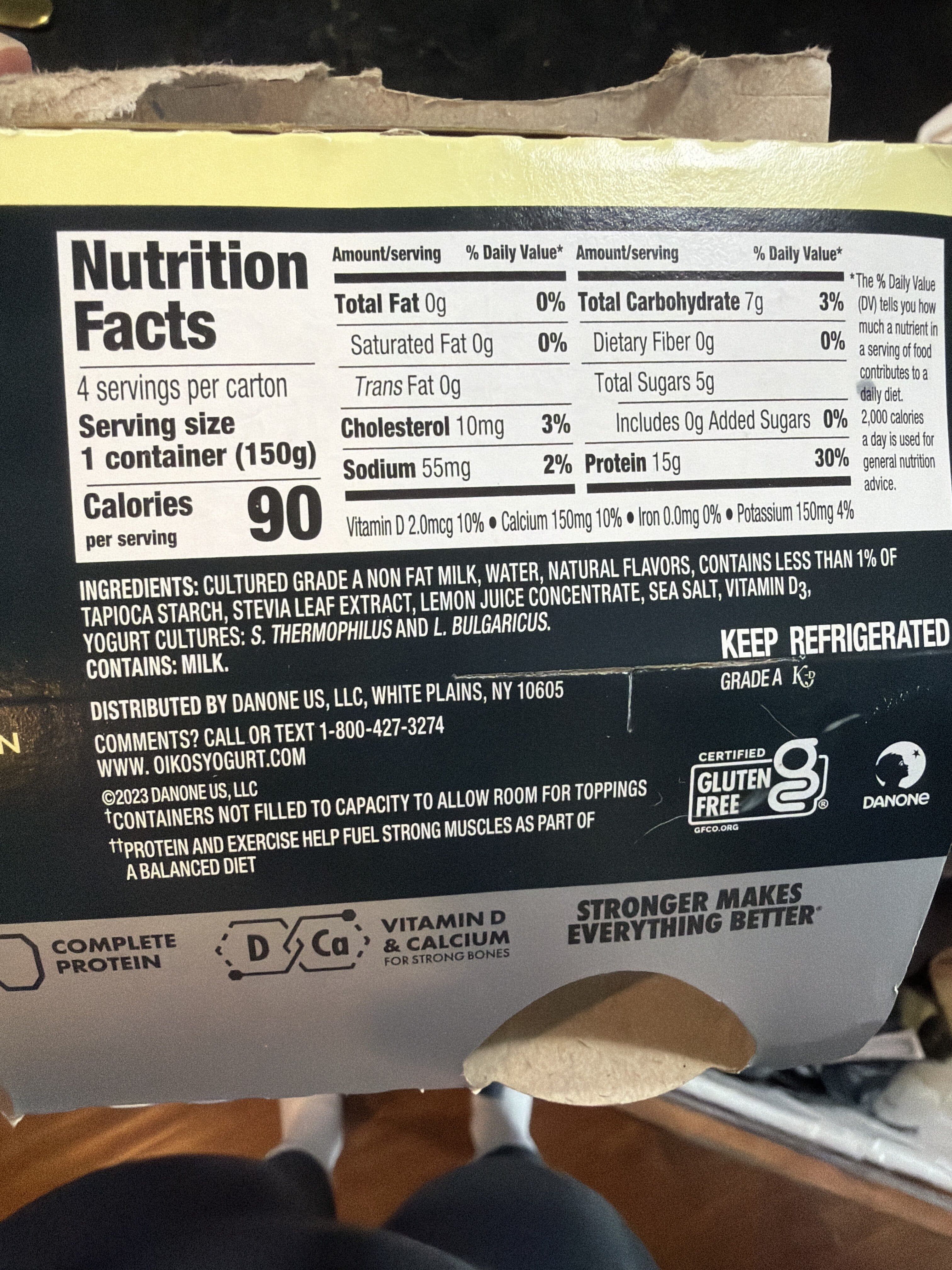 OIKOS TRIPLE ZERO BLENDED GREEK YOGURT packshot