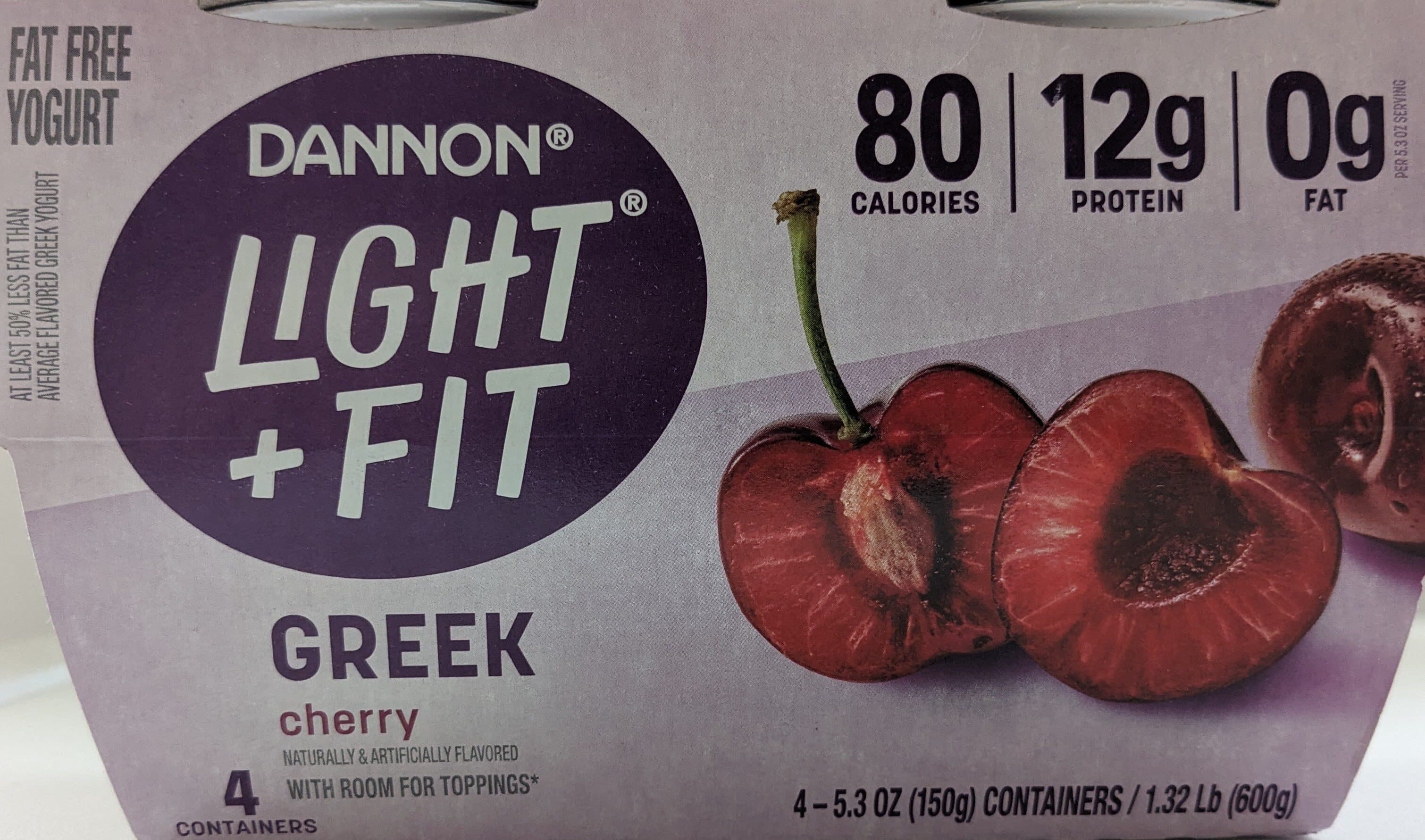 DANNON LIGHT + FIT GREEK cherry packshot