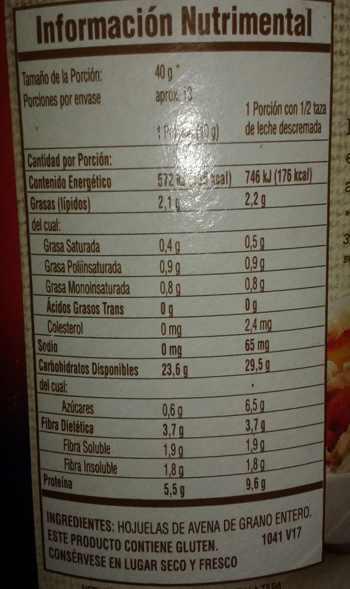 Quaker Hojuelas de avena natural packshot